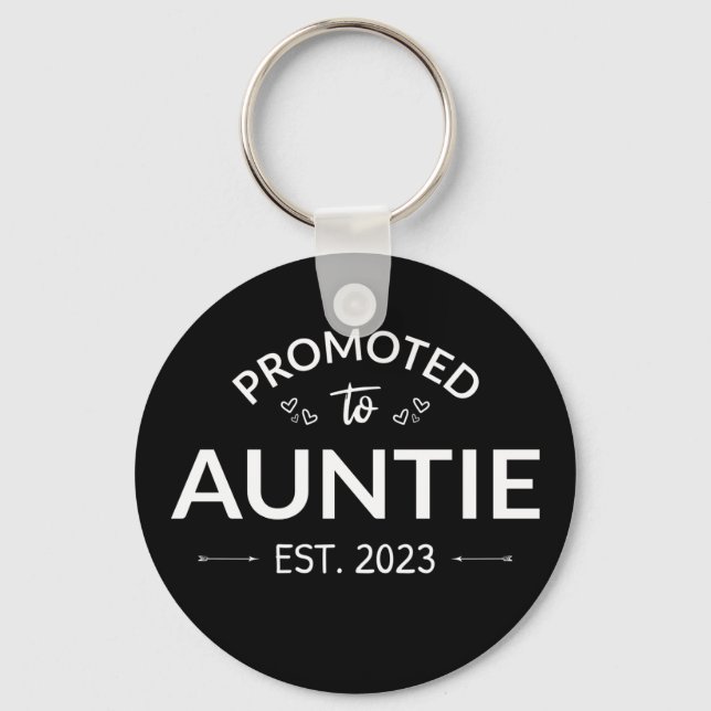 Promoted To Auntie Est. 2023 II Key Ring (Front)