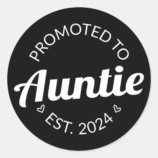 Promoted To Auntie Est. 2024 I Classic Round Sticker (Front)
