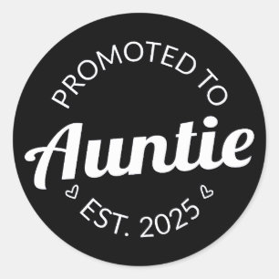 Promoted To Auntie Est. 2025 I Classic Round Sticker