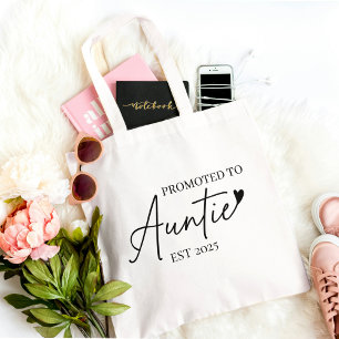 Promoted to Auntie EST 2025   New Aunt Gift Tote Bag