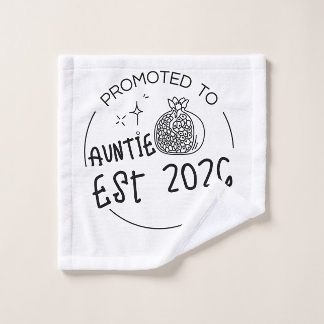 Promoted To Auntie Est 2026 Bath Towel Set (Wash Cloth)