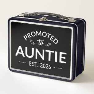 Promoted To Auntie Est. 2026 II Metal Lunch Box