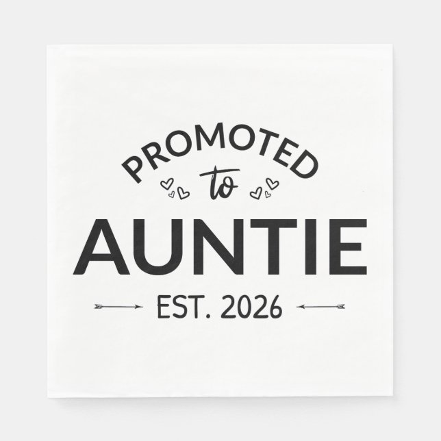 Promoted To Auntie Est. 2026 II Napkin (Front)