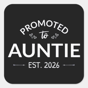 Promoted To Auntie Est. 2026 II Square Sticker