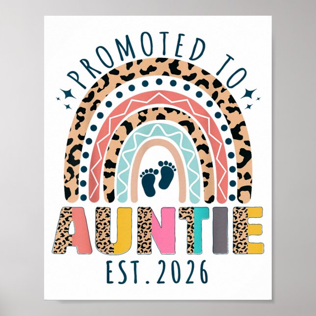 Promoted To Auntie Est 2026 Soon To Be Aunt First  Poster (Front)