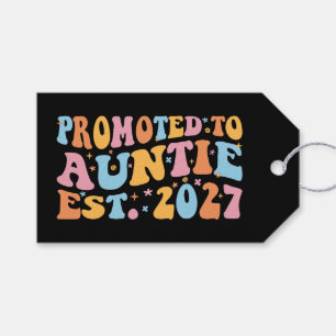 Promoted To Auntie Est 2027 New Aunt Gift Tags