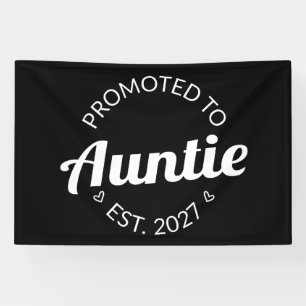 Promoted To Auntie Est 2027 New Aunt I Banner