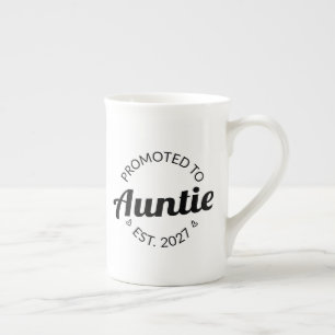 Promoted To Auntie Est 2027 New Aunt I Bone China Mug