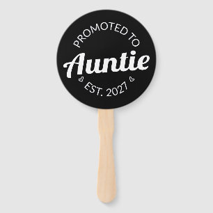 Promoted To Auntie Est 2027 New Aunt I Hand Fan