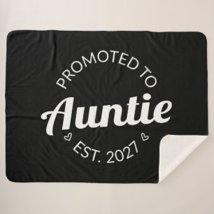 Promoted To Auntie Est 2027 New Aunt I Sherpa Blanket