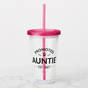 Promoted To Auntie Est 2027 New Aunt II Acrylic Tumbler