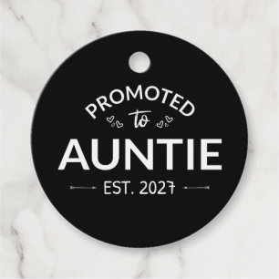 Promoted To Auntie Est 2027 New Aunt II Favour Tags