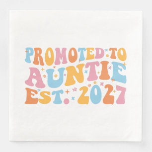 Promoted To Auntie Est 2027 New Aunt Napkin