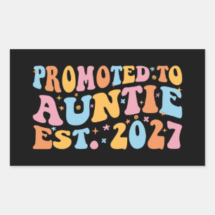 Promoted To Auntie Est 2027 New Aunt Rectangular Sticker