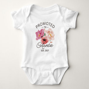 Promoted To Auntie Est 2027 New Aunt VI Baby Bodysuit