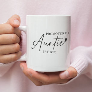 Promoted to Auntie EST    New Aunt Gift Coffee Mug