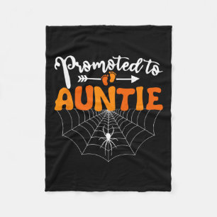 Promoted To Auntie Halloween Pregnancy Announcemen Fleece Blanket