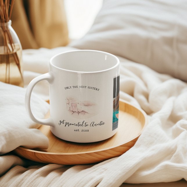 Promoted to Auntie | Personalised Photo Coffee Mug (Creator Uploaded)