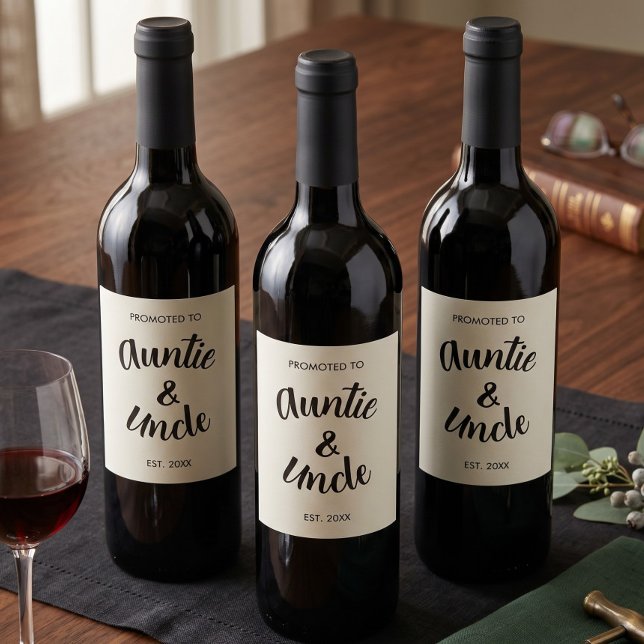 Promoted To Auntie & Uncle Established Custom Wine Label (Creator Uploaded)