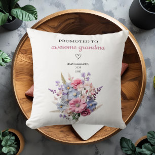 Promoted to Awesome Grandma Personalised Cushion