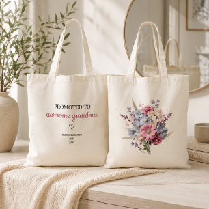 Promoted to Awesome Grandma Personalised Tote Bag