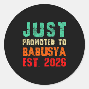 Promoted to babusya est 2026 vintage grandma 26 classic round sticker