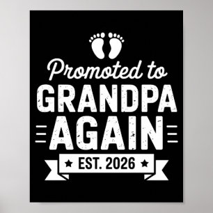 Promoted To Be Grandpa Again Est 2026 Soon Family Poster