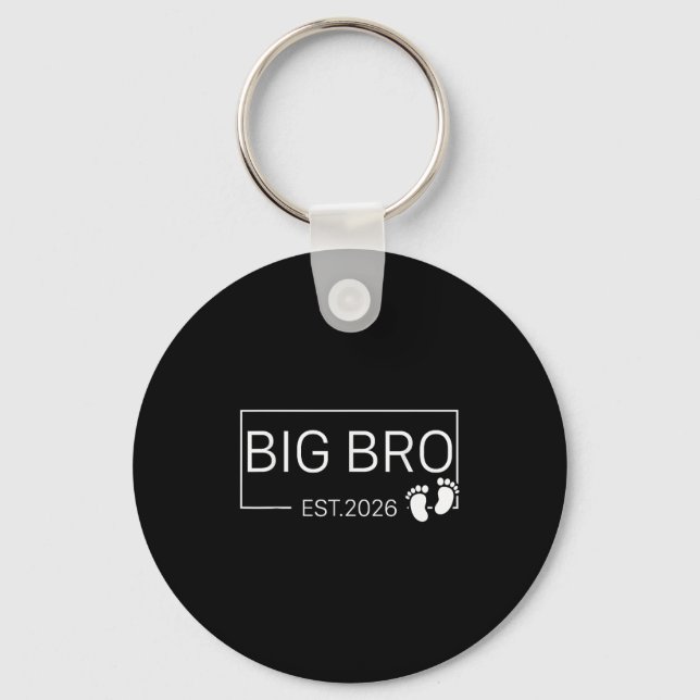 Promoted To Big Bro Est 2026 New Brother Baby Anno Key Ring (Front)