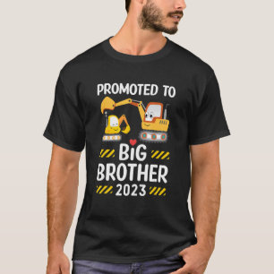 Promoted To Big Brother 2023 Excavator Boys Siblin T-Shirt