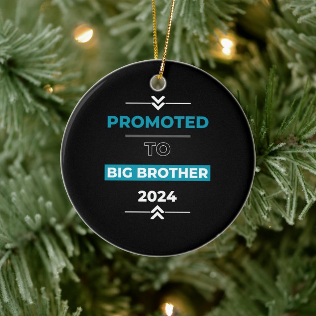 Promoted to Big Brother 2024 Ceramic Ornament (Tree)