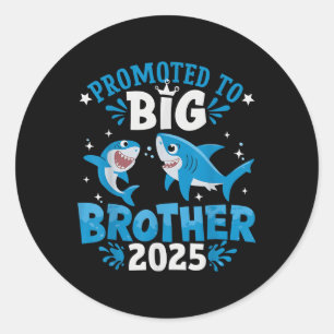 Promoted To Big Brother 2025 Shark Ocean Sibling B Classic Round Sticker