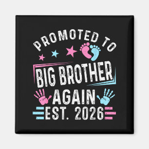 Promoted To Big Brother Again Est. 2026 Vintage Bi Magnet