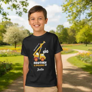 Promoted To Big Brother Crane Vehicle Custom Name T-Shirt