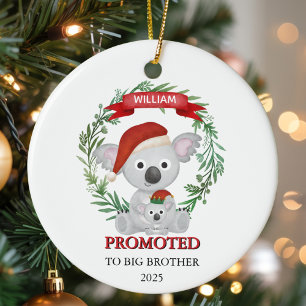 Promoted to Big Brother Custom Koala Siblings Ceramic Ornament