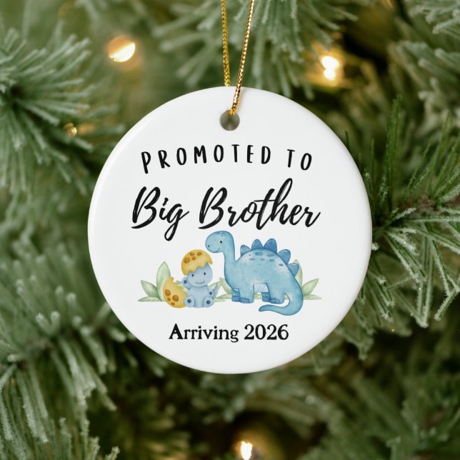 Promoted to Big Brother Dinosaur  Ceramic Ornament (Tree)