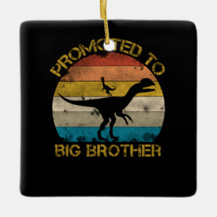 Promoted to big brother dinosaur vintage ceramic ornament