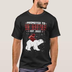 Promoted To Big Brother Est 2022 Bear Christmas Re T-Shirt