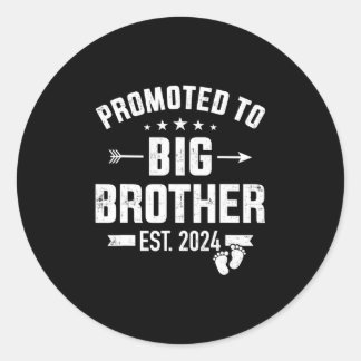 Promoted to big brother est. 2024 classic round sticker