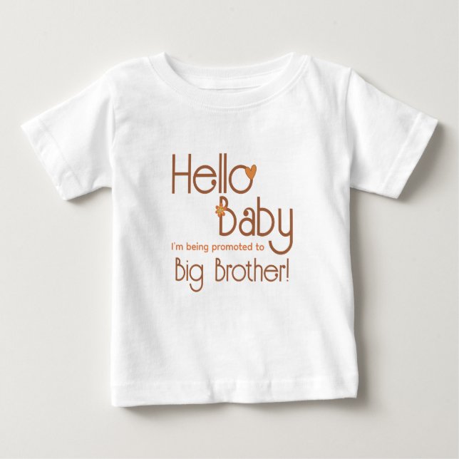 Promoted to Big Brother Hello Baby Retro T-Shirt (Front)