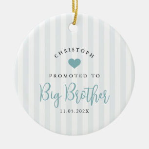 Promoted to Big Brother Photo Year Heart Keepsake  Ceramic Ornament