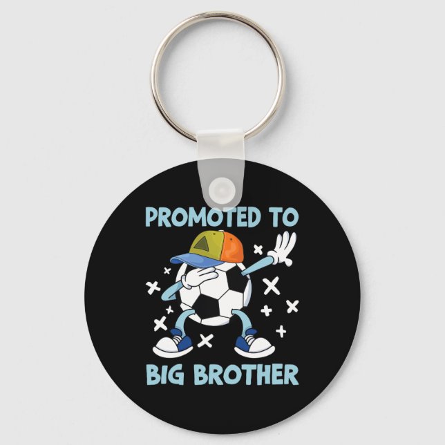 Promoted To Big Brother Soccer Design  Key Ring (Front)