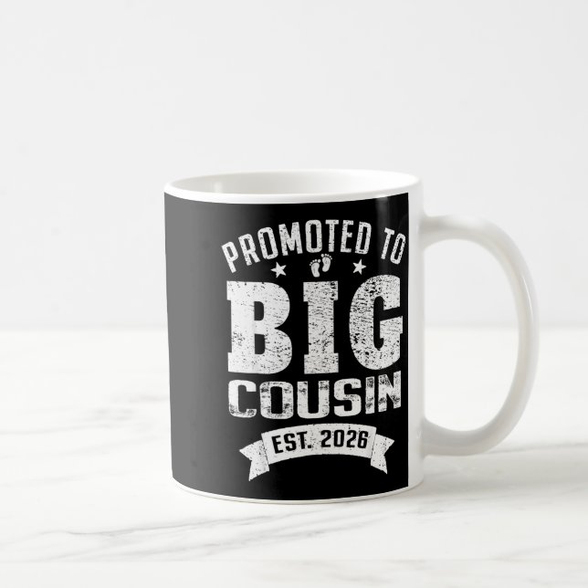 Promoted To Big Cousin 2026 Cool Cousin Baby Annou Coffee Mug (Right)