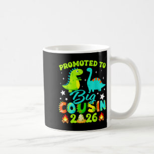 Promoted to Big Cousin 2026 with Dinosaur New Baby Coffee Mug