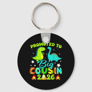 Promoted to Big Cousin 2026 with Dinosaur New Baby Key Ring