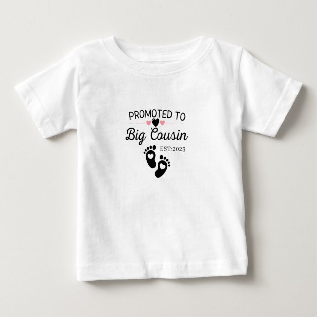 Promoted To Big Cousin Est 2023  Baby T-Shirt (Front)