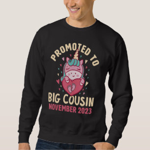 Promoted to Big Cousin November 2023 Unicorn Heart Sweatshirt