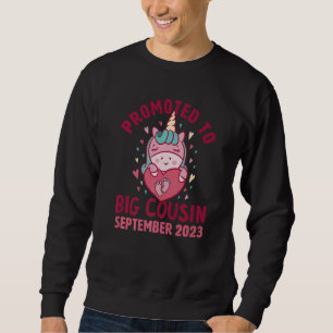 Promoted to Big Cousin September 2023 Unicorn Hear Sweatshirt