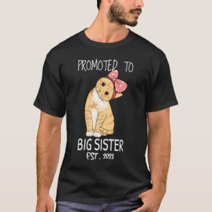 Promoted To Big Sister 2021 Cat Bigsister Teen Gir T-Shirt