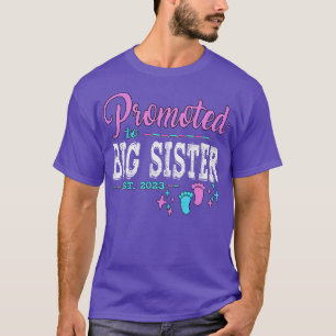 Promoted To Big Sister 2023  Pregnancy Reveal Girl T-Shirt