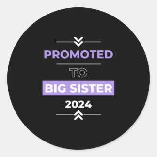 Promoted to Big Sister 2024 Classic Round Sticker